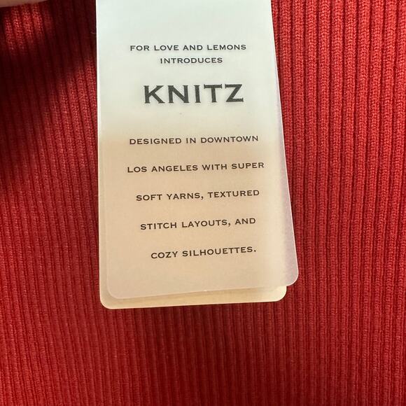 New with Tags For Love and Lemons Annie Zipper Sweater Ribbed Knit Small - Picture 8 of 11